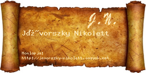 Jávorszky Nikolett névjegykártya