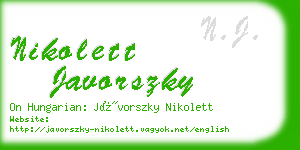 nikolett javorszky business card